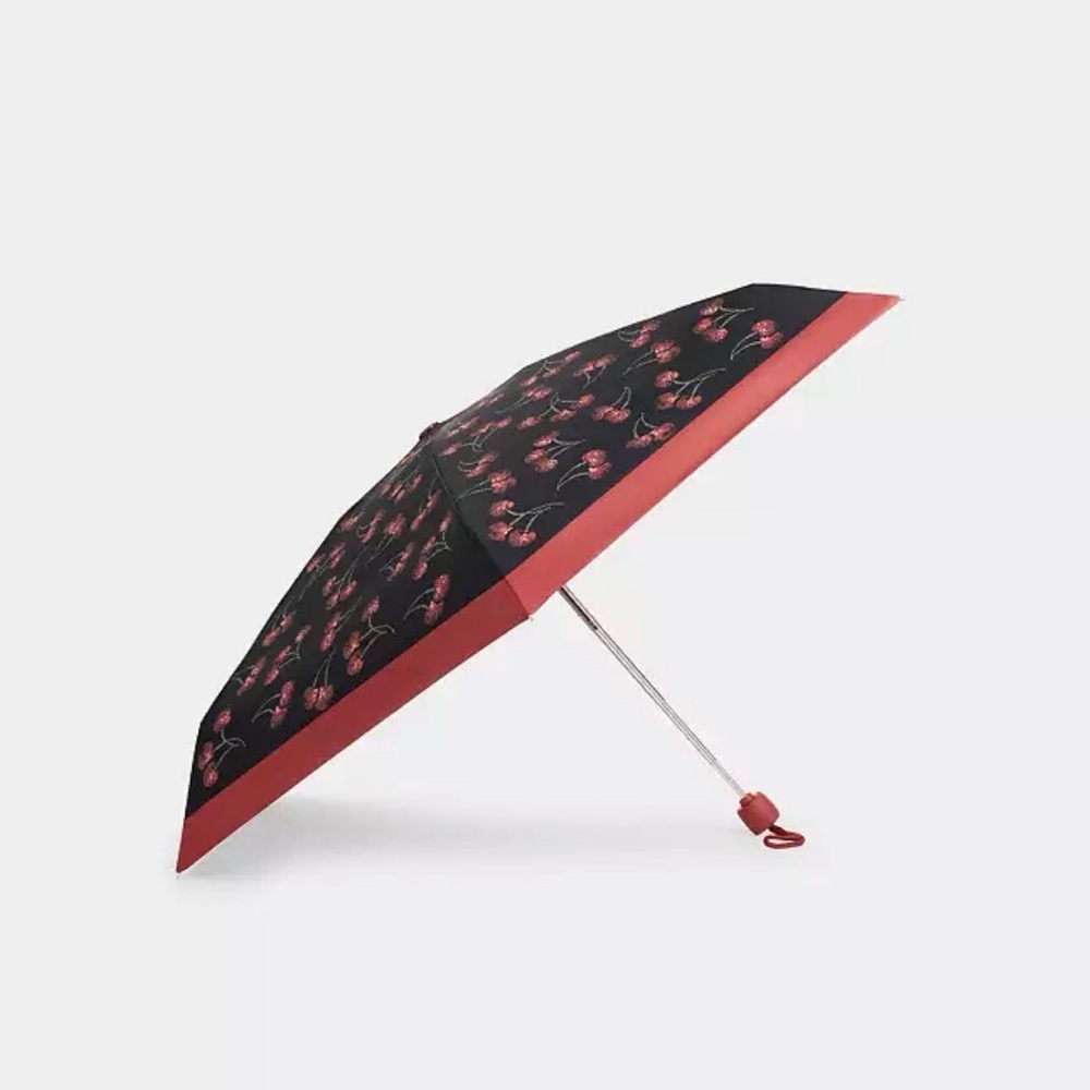 Uv Protection Mini Umbrella With Cherry Print - Picture 1 of 2